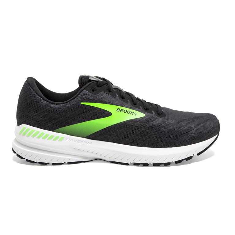 Brooks Ravenna 11 Men's Road Running Shoes - Ebony/Black/Gecko (84206-NHTO)